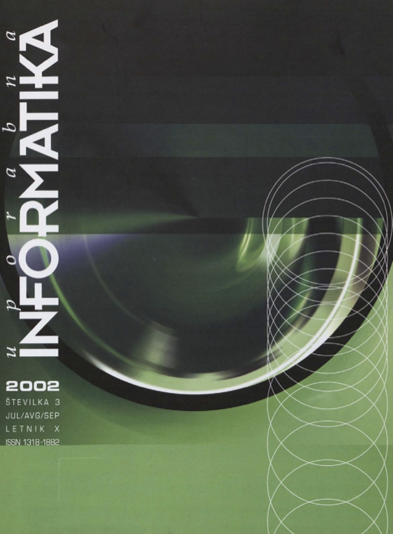 					View Vol. 10 No. 3 (2002): Uporabna informatika
				