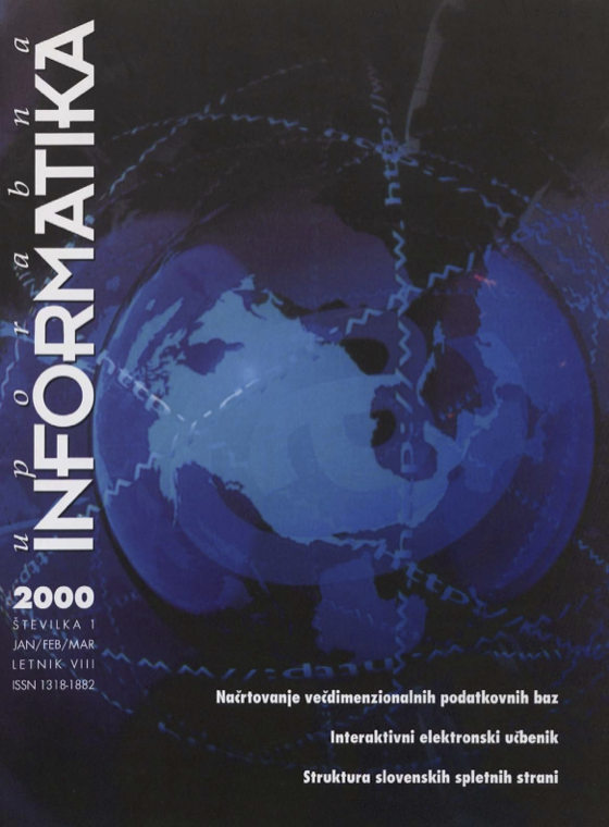 					View Vol. 8 No. 1 (2000): Uporabna informatika
				
